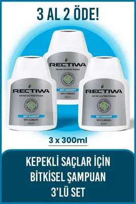 Rectiwa Kepekli Şampuan Seti 300ml*3 Adet