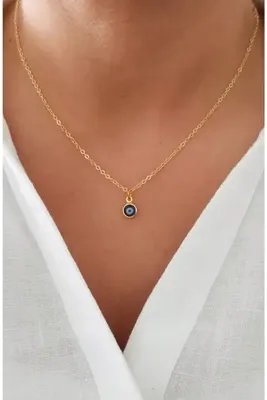 DENİZDENAL Minimal Nazar Boncuğu Kolye Gold
