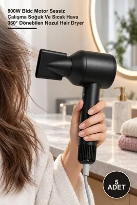 Yenilig 2 Adet Saç Kurutma Makinesi – 800W Bldc Motor Sessiz Çalışma Soğuk Ve Sıcak Hava 360° Dönebilen Nozul Hair Dryer