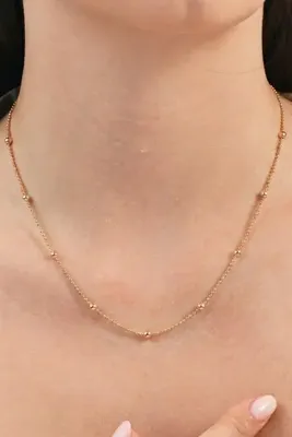 Söğütlü Silver 925 Ayar Gümüş Zincir Rose Kaplama İtalyan Hepsi Top Top Zincir Kolye SGTL13316ROSE