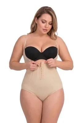 Hakan Collezione Ten Rengi Agraflı Göğüs Altı Çıtçıtlı Body Korse