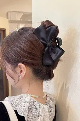 Diloshtrend Design Kadın Siyah Çift Fiyonk Model Tırmık