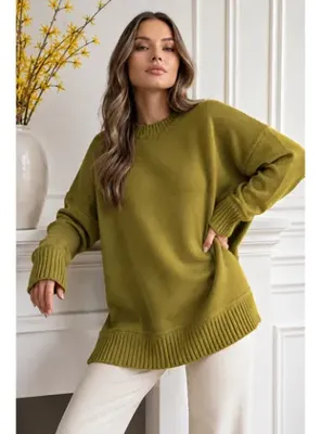 Benguen Triko Tunik R4517 Yağ Yeşili