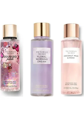 Victoria's Secret 3'lü Vücut Spreyi Seti - Floral Morning Dream + Diamond Petals + Coconut Milk & Rose Calm (3 x 250 Ml)