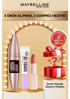 L'Oréal Paris Maybelline New York Lash Sensational Maskara + Super Lock Kaş Sabitleyici + Serum Ruj 106 - Mega Sürpriz Hediye!
