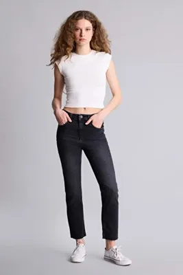 Defacto Crop Flare Fit Orta Bel Kısa Çan Paça Jean Pantolon G2217AX25WN
