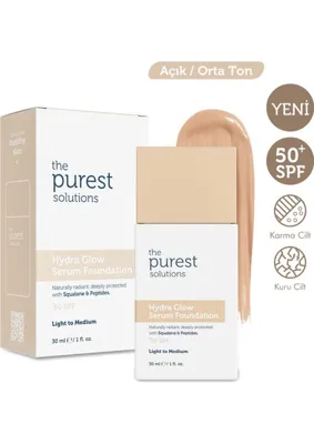 The Purest Solutions Nemlendirici & Canlandırıcı Serum Fondöten SPF 50+ Açık / Orta Ton Bej