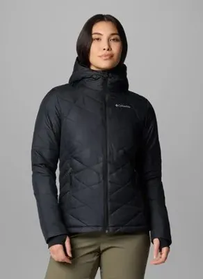 Columbia WL0010 HEAVENLY HOODED JACKET Antrasit Melanj Kadın Kapüşonlu Regular Fit Spor Mont