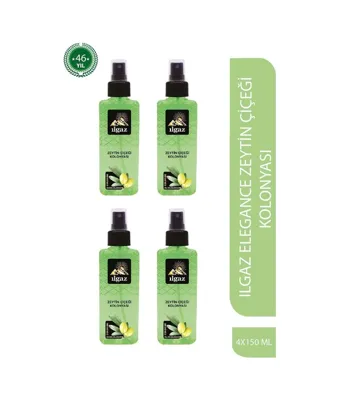 ILGAZ 80 Derece Zeytin Çiçeği Kolonyası Sprey 4 x 150 ML