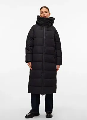 Vero Moda Siyah Kadın Mont VMELANOR LAURIE LONG COAT WRP GA BO