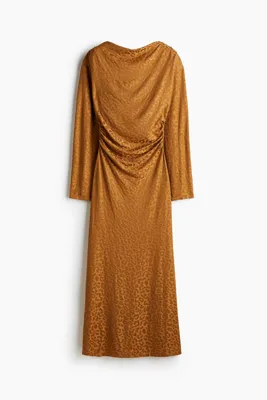 H&M Drapeli Midi Elbise
