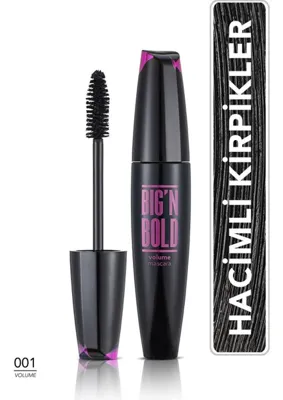 Flormar Big'n Bold Hacim Veren Suya Dayanıklı Siyah Maskara 002 Big N Bold Waterproof Mas