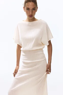 H&M Drapeli Maksi Elbise