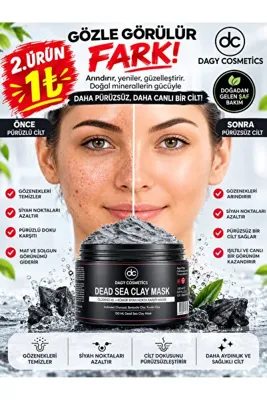 Dagy Cosmetics Ölüdeniz Kil Maskesi Kolajen Siyah Nokta Gözenek Sıkılaştırıcı Ölü Deriden Arındırır Yüze Canlılık Sağlar 150gr