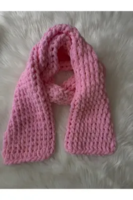 A&D HANDMADE EL ÖRGÜSÜ PUFFY PELUŞ ATKI 220*22 CM
