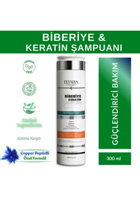 Elysian Essence Biberiye & Keratin Şampuanı | Copper Peptidli Saç Bakımı | Saç Dökülmesi Karşıtı 300 ml