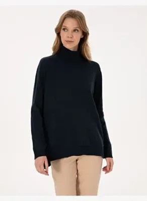 Pierre Cardin Lacivert Comfort Fit Tam Balıkçı Yaka Basic Kazak50316385-VR033