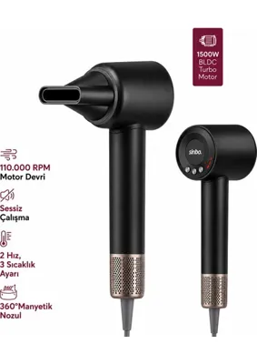 Uravas Store Uraselect Gri Bldc Turbo Motor Saç Kurutma - Şekil Makinesi 1500W 3-Kdm.hız 4-Kdm.ısıayar=sıcak-Ilık-Hafif-Soğuk SHD-1739