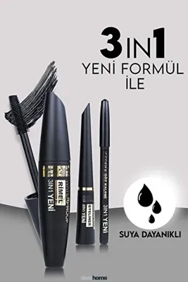 MCA Deerhome False Lash Effect 3 In 1 Suya Dayanıklı Maskara & Kalem & Eyeliner Seti