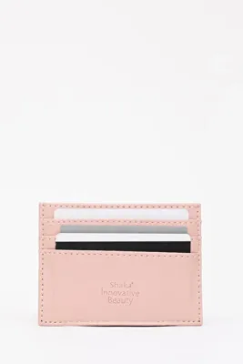 SHAKA Pudra SHK68 Unisex Suni Deri Süper İnce Model Kağıt Para Bölmeli Kredi Kartı Ve Kartvizitlik Kartlık