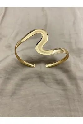 Hedef Bijuteri Dalgalı Model Gold Renk Ayarlanabilir Kol Pazu Bilekliği,Armcuff