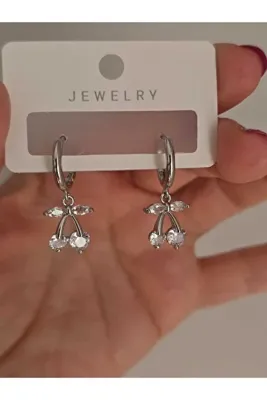 Aura jewerly store taşlı kiraz küpe