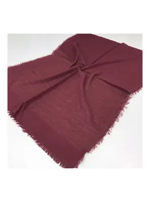 19v69 ITALIA Düz Renk Cotton Seri Şal Askısı ile Birlikte 75x200 cm Bordo
