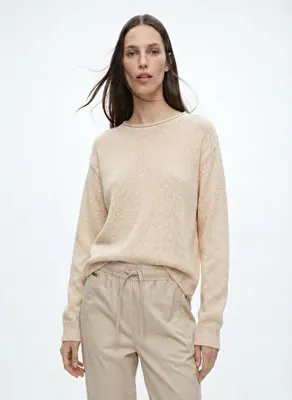 Levi's Beyaz Kadın %100 Pamuk Kazak LAETITIA BOUCLE PO SEEDPEARL COTTON