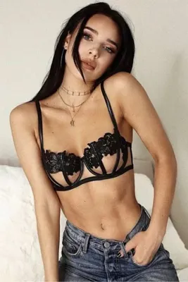 WAHSHE Black Roses Bralet Takımı Sütyen Takımı