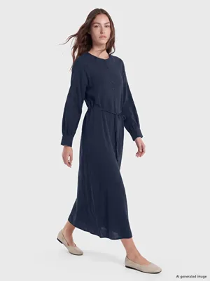 LCW Modest Bisiklet Yaka Müslin Elbise