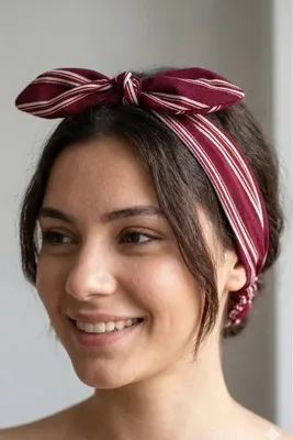 PETEK AKSESUAR KUMAŞ ÇİZGİLİ FİYONK SAÇ BANDI