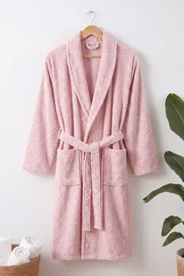 cottonparis Paris Şalyaka Kadın - Erkek Bornoz | Unisex Bornoz - Sabahlık | Su Emici - %100 Pamuk