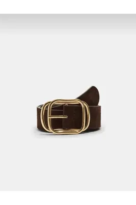 Desre Moda Gold Tokalı Süet Kemer Elbise Kemeri Ceket Kemeri Gömlek Kemeri