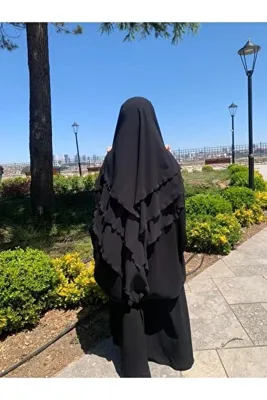 Şahane Şal Hazır Peçeli Pratik Eşarp Tesettür Hijab 3 Kat Şifon Crepe