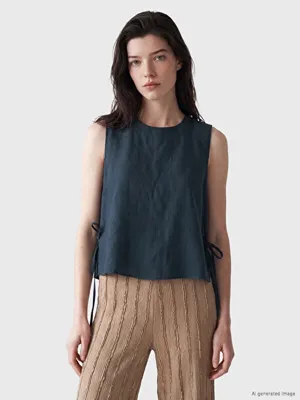 LCW Comfort Bağlama Detaylı %100 Keten Bluz