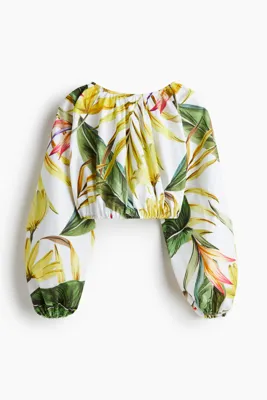 H&M Kısa Poplin Bluz