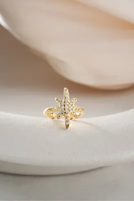 Nereze 925 Ayar Gümüş Gold Kaplama Kutup Yıldızı Kıkırdak Küpe