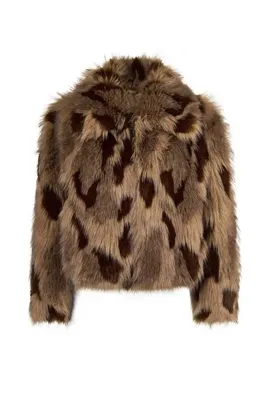 Derimod Nevada Kadın Kahverengi Oversize Kürklü Teddy Mont 26WGP5669FF