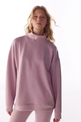Penti Pembe İpeksi Dokunuş Silky Touch Rahat Yaka Sweatshirt
