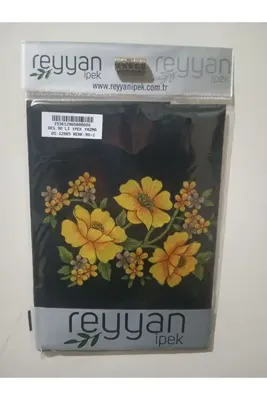 REYYAN Oyalık Yazma Düz Çiçekli 90'lık Çeyizlik Yemeni İç Tülbent 90x90 cm Ortası Boş Kenarları Çiçekli