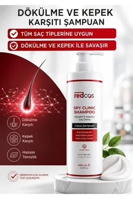 redCOS Kepek Karşıtı & Dökülme Önleyici Şampuan – Tüm Saç Tipleri Için – Giderici Bitkisel Formül