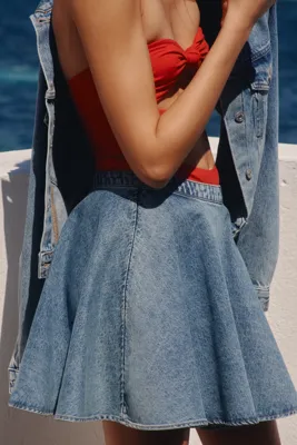 H&M Daire Kloş Kot Etek
