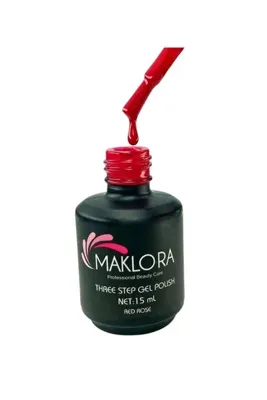 Maklora Kalıcı Oje Three Step Gel 211 Red Rose 15ml