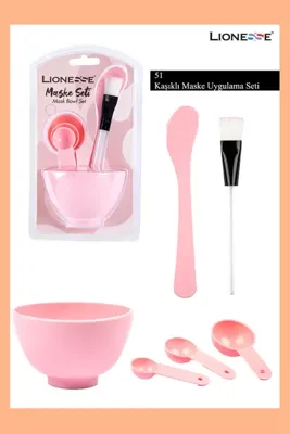 Lionesse Maske Seti 51 – Karıştırma Kabı , Uygulama Fırçası , Ölçü Kaşığı