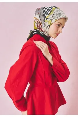 Fresh Scarfs Tales Of Love Desen Floş Viskon Eşarp Black Storm