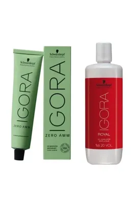Igora 4 Adet Schwarzkopf Igora Zero Amm 4-0 Saç Boyası + Oksidan 1000 ml