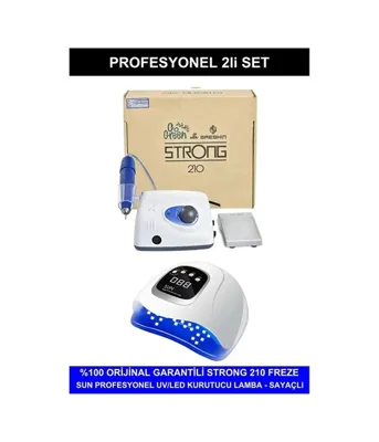Xmlbayiciniz Tr Protez Tırnak Kalıcı Oje Seti, Strong 210 Freze Makinesi, Uv Led Kurutucu, Beyaz