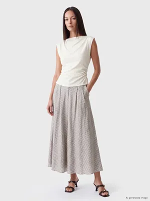LCWAIKIKI Classic Loose Fit Ekose Kloş Etek
