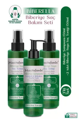 Mecitefendi Biberiye Saç Bakım Seti Biberella - Biberiye Suyu Saç Toniği (2 ADET) Biberiye Şampuan 150 ml