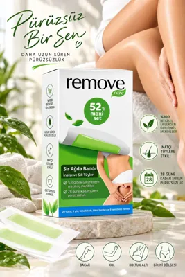 remove Care İnatçı ve Sık Tüyler Sir Ağda Bant 52'li Maxi Set